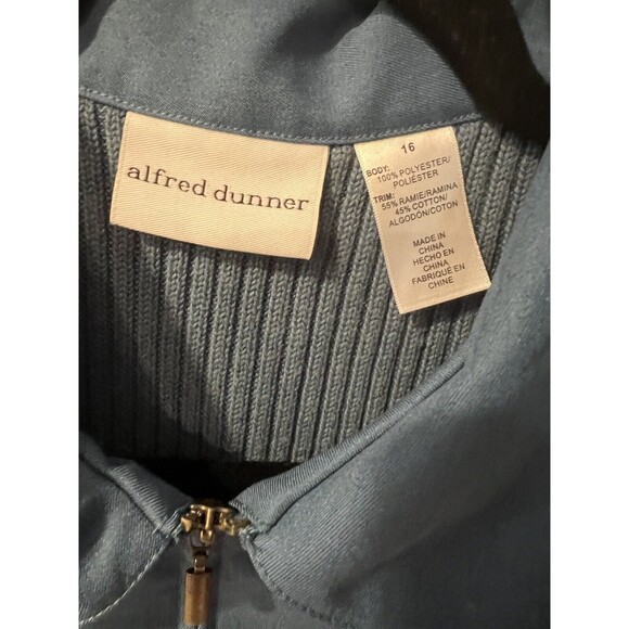 Alfred Dunner Vest Womens Sz 16 Zip Up Floral Embroidered grannycore casual boho - Picture 7 of 8